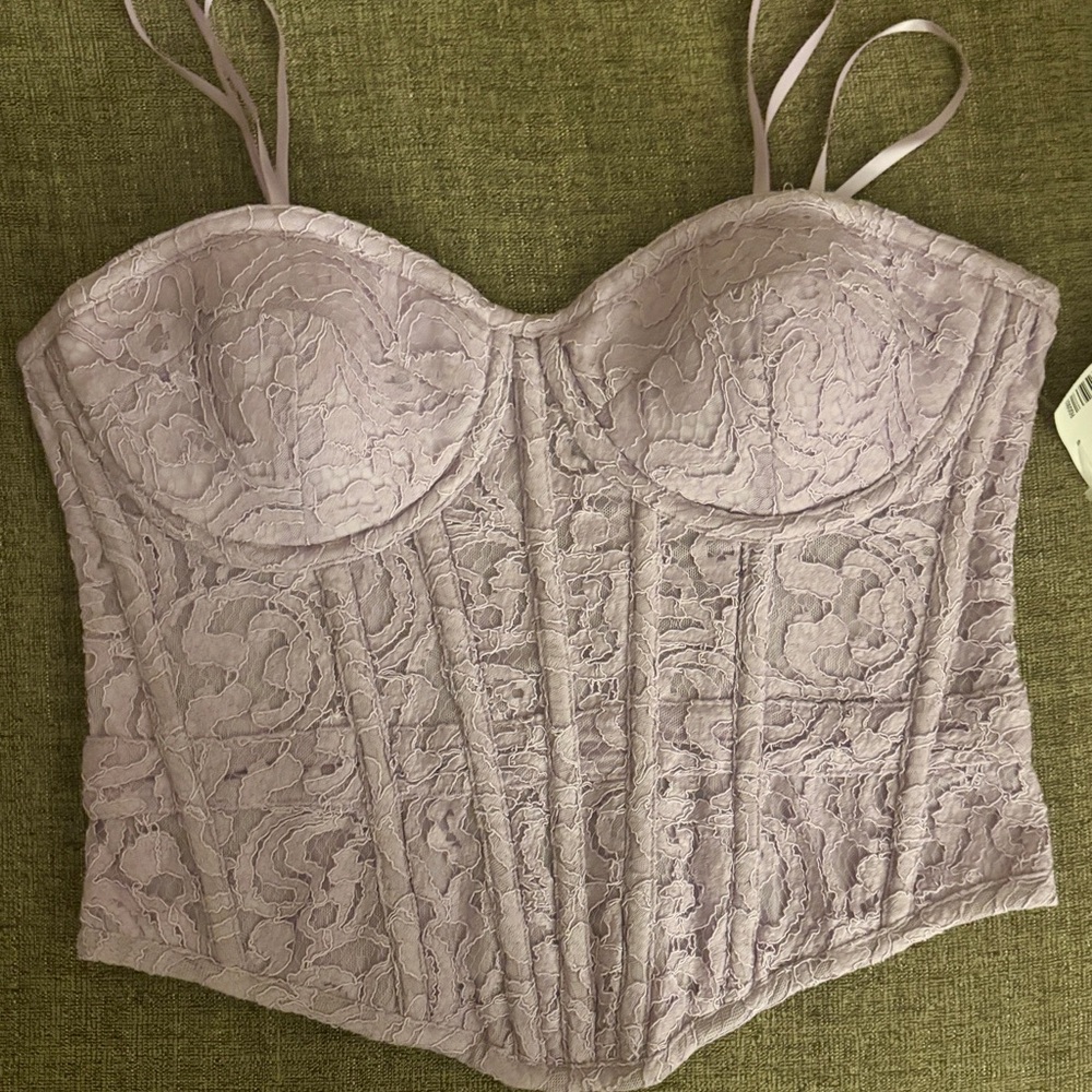 NWT BCBG Lavender Lace Bustier Top